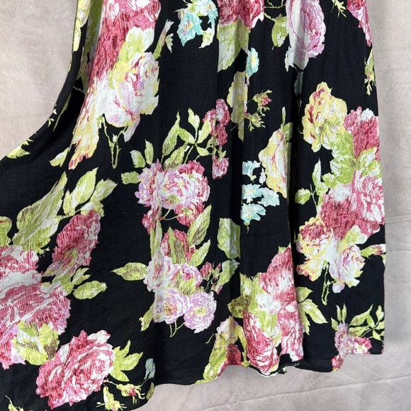 Mica Floral Dress Y2K Sz 8 Babydoll 100% Linen Fit &Flare Romantic Asian Print - Picture 7 of 15